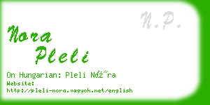 nora pleli business card